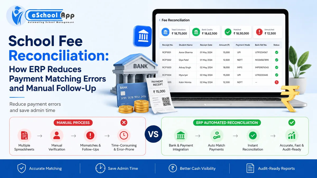 School Fee Reconciliation: How ERP Reduces Payment Matching Errors and Manual Follow-Up